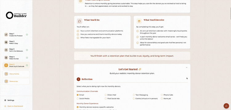 Monthly Giving Program Builder